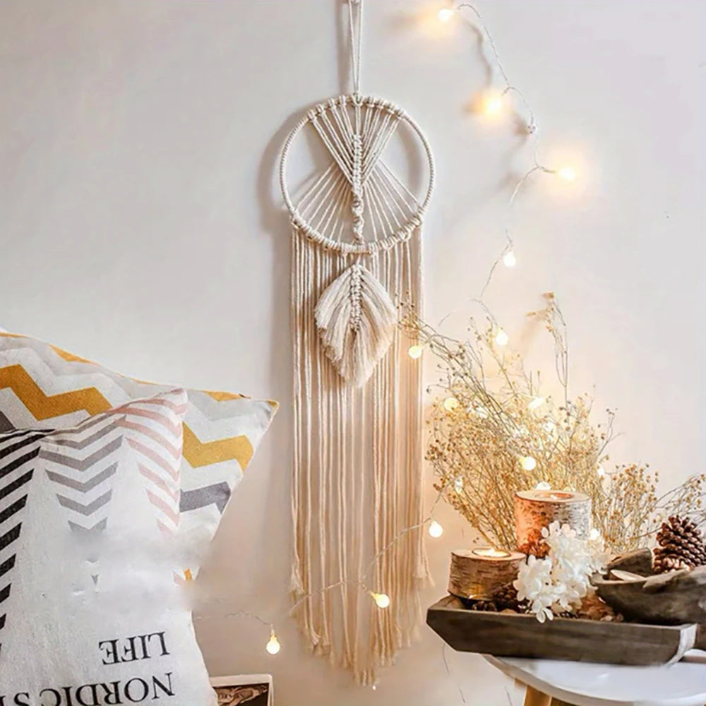 Northern Europe Popular Woven Tapestry Dream Catcher Hand Pendant Home Hanging Star Moon Decorative Hanging Cloth Wholesale